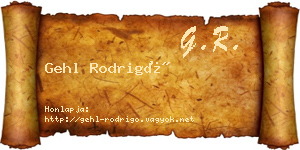 Gehl Rodrigó névjegykártya